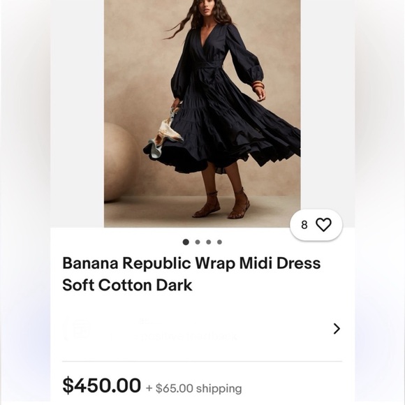 Tiered Wrap Midi Dress in Indigo Cotton, Rare - Picture 4 of 8